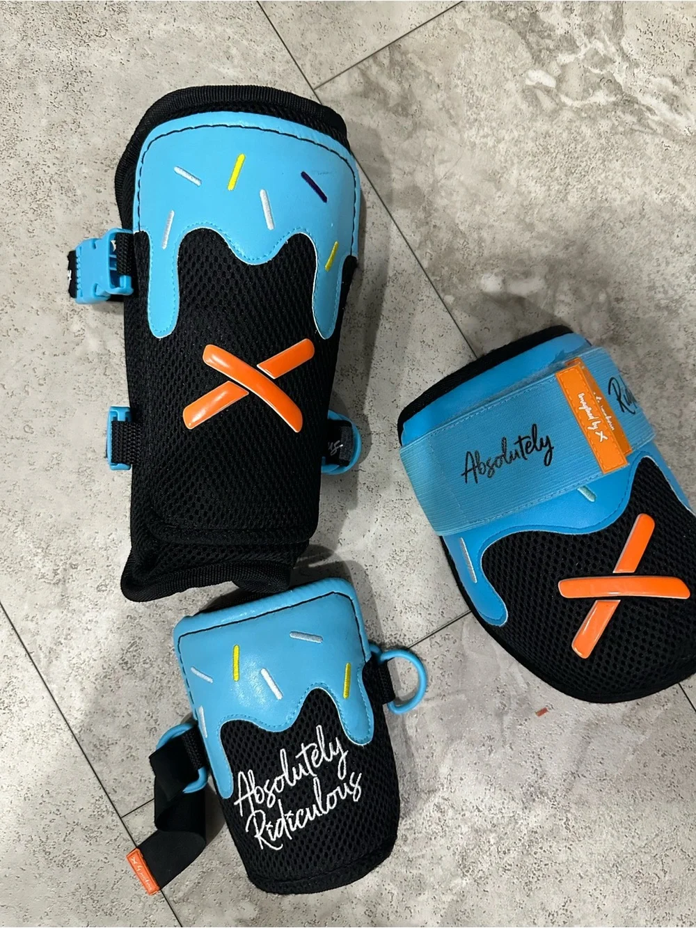 Kids Blue and Black Protective Pads Set